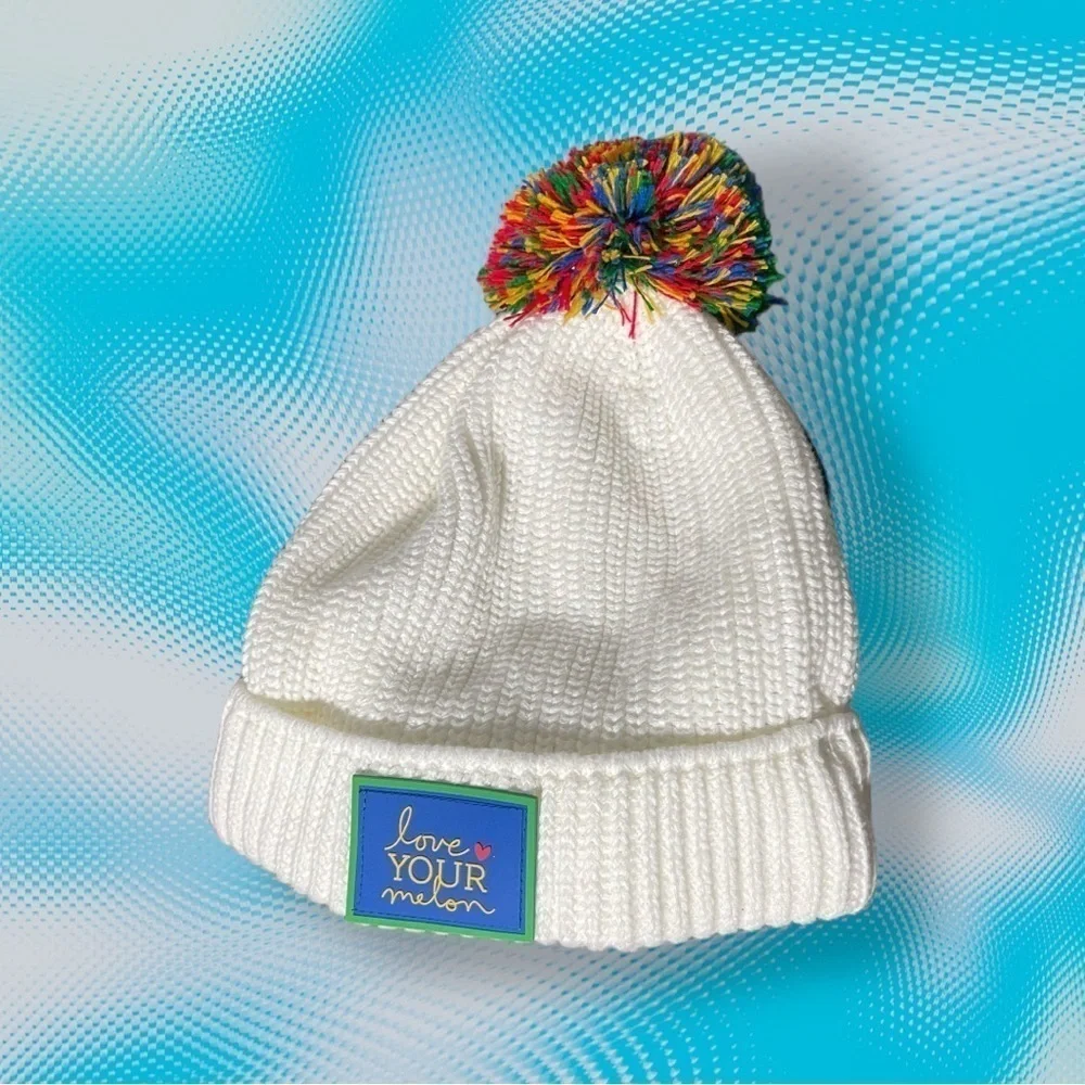 NWOT LOVE YOUR MELON SUPERHERO POM BEANIE